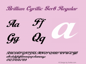 BrillianCyrillicSerb-Regular Version 1.00 August 7, 2011, initial release | wf-rip DC20110810 Font Sample