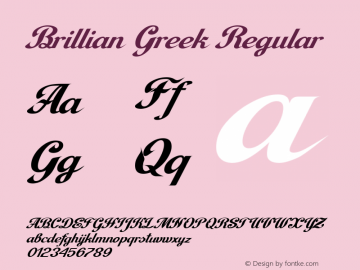 BrillianGreek-Regular Version 1.00 August 7, 2011, initial release | wf-rip DC20110810 Font Sample
