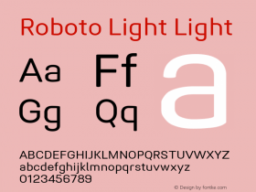 Roboto Light Version 1.005 | CWR FONToMASS Premium compilation Font Sample