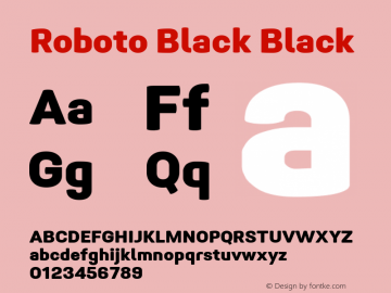 Roboto Black Version 1.005 | CWR FONToMASS Premium compilation Font Sample