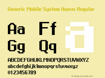 Generic Mobile System Nuevo 20190103.02 Font Sample