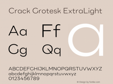 CrackGrotesk-ExtraLight Version 1.017 | wf-rip DC20181105图片样张