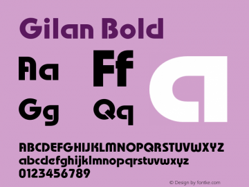 Gilan-Bold Version 1.00 Font Sample