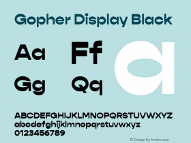 Gopher Display Black Version 1.000;PS 001.000;hotconv 1.0.88;makeotf.lib2.5.64775;YWFTv17 Font Sample