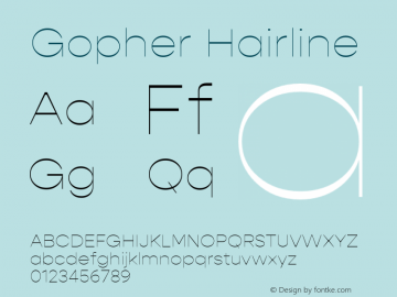 Gopher-Hairline Version 1.000;PS 001.000;hotconv 1.0.88;makeotf.lib2.5.64775;YWFTv17 Font Sample