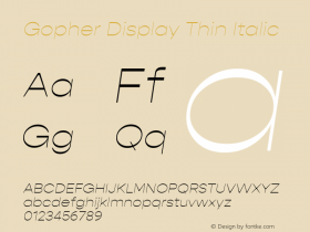 Gopher Display Thin Italic Version 1.000;PS 001.000;hotconv 1.0.88;makeotf.lib2.5.64775;YWFTv17 Font Sample