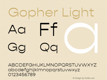 Gopher Light Version 1.000;PS 001.000;hotconv 1.0.88;makeotf.lib2.5.64775;YWFTv17 Font Sample