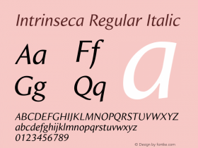 Intrinseca-RegularItalic 1.000 Font Sample