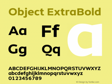 Object ExtraBold Version 1.002;PS 001.002;hotconv 1.0.88;makeotf.lib2.5.64775;YWFTv17 Font Sample