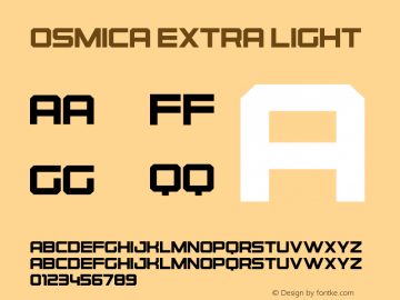 OsmicaExtraLight Version 1.000;PS 001.000;hotconv 1.0.70;makeotf.lib2.5.58329图片样张