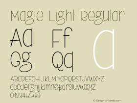 MagieLight Version 1.000 Font Sample