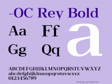 -OC Rey Bold Version 1.000;PS 001.000;hotconv 1.0.88;makeotf.lib2.5.64775 Font Sample