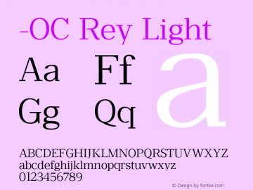 -OC Rey Light Version 1.000;PS 001.000;hotconv 1.0.88;makeotf.lib2.5.64775 Font Sample