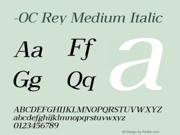 -OC Rey Medium Italic Version 1.000;PS 001.000;hotconv 1.0.88;makeotf.lib2.5.64775 Font Sample