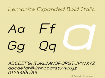 Lemonite-ExpandedBoldItalic Version 1.002图片样张