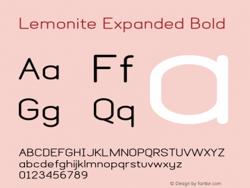 Lemonite-ExpandedBold Version 1.002 Font Sample