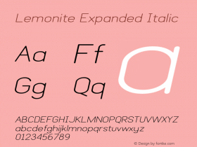 Lemonite-ExpandedItalic Version 1.002 Font Sample