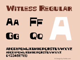 Witless Regular Macromedia Fontographer 4.1.5 12/9/00 Font Sample