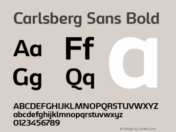 Carlsberg Sans Bold Version 2.000 Font Sample