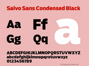 SalvoSans-CondensedBlack Version 1.000 Font Sample