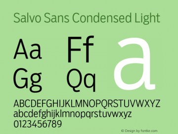 SalvoSans-CondensedLight Version 1.000图片样张