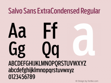 SalvoSans-ExtraCondensedRegular Version 1.000图片样张