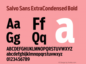 SalvoSans-ExtraCondensedBold Version 1.000 Font Sample