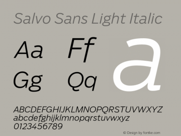 SalvoSans-LightItalic Version 1.000图片样张