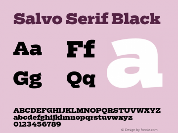 SalvoSerif-Black Version 1.000 Font Sample