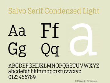 SalvoSerif-CondensedLight Version 1.000 Font Sample