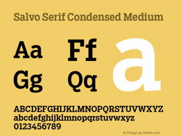 SalvoSerif-CondensedMedium Version 1.000 Font Sample