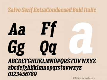 SalvoSerif-ExtraCondensedBoldIt Version 1.000图片样张