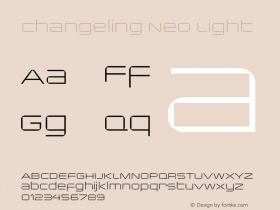 ChangelingNeo-Light Version 1.004; Changeling Neo Light Font Sample
