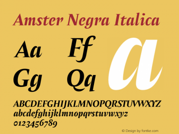 Amster-NegraItalica Version 1.000;PS 001.000;hotconv 1.0.70;makeotf.lib2.5.58329 Font Sample