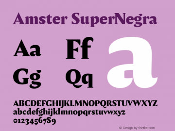 Amster-SuperNegra Version 1.000;PS 001.000;hotconv 1.0.70;makeotf.lib2.5.58329 Font Sample
