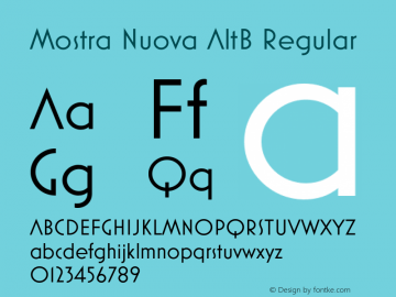 MostraNuovaAltB-Regular Version 1.005 Font Sample