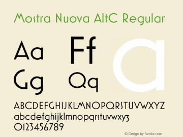 MostraNuovaAltC-Regular Version 1.005 Font Sample