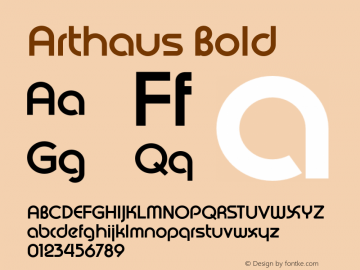 Arthaus-Bold Version 5.000 Font Sample