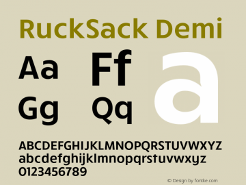 RuckSack-Demi Version 1.001;PS 001.001;hotconv 1.0.88;makeotf.lib2.5.64775 Font Sample