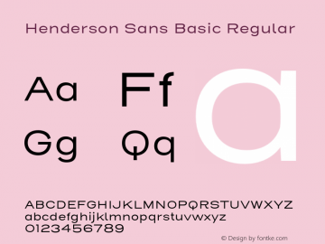 HendersonSansBasic-Regular Version 1.000图片样张