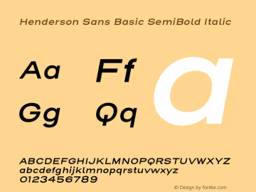 HendersonSansBasic-SemiBoldIt Version 1.000图片样张