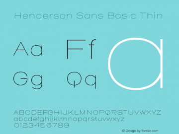 HendersonSansBasic-Thin Version 1.000图片样张