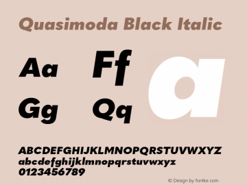Quasimoda-BlackItalic Version 1.000;PS 001.000;hotconv 1.0.88;makeotf.lib2.5.64775图片样张