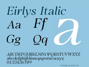Eirlys-Italic Version 1.000图片样张