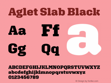 AgletSlab-Black Version 1.001 Font Sample