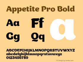 AppetitePro-Bold Version 1.000 Font Sample