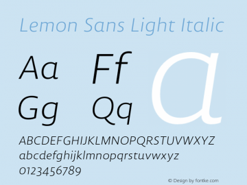 LemonSans-LightItalic Version 2.2图片样张