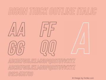 Bison-ThickOutlineItalic Version 1.007图片样张