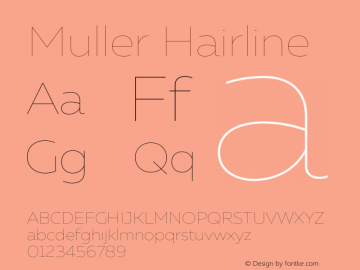 Muller Hairline Version 1.000;PS 001.000;hotconv 1.0.88;makeotf.lib2.5.64775 Font Sample