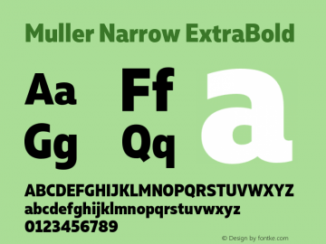 Muller Narrow ExtraBold Version 1.000;PS 001.000;hotconv 1.0.88;makeotf.lib2.5.64775 Font Sample